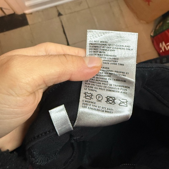 L’Agence Marty High Rise Black Noir Coated Flare Jeans - Picture 8 of 10